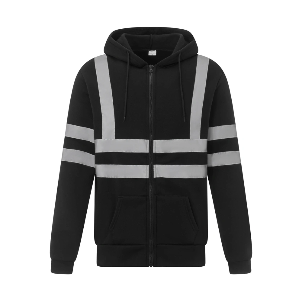 Men's Reflective Hoodies Coat Workwear Long Sleeve Sweatshirts