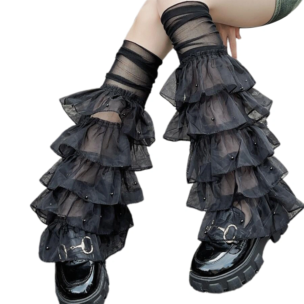 Women's Summer Tiered Ruffle Lace Socks Fashion Sheer Leg Warmers