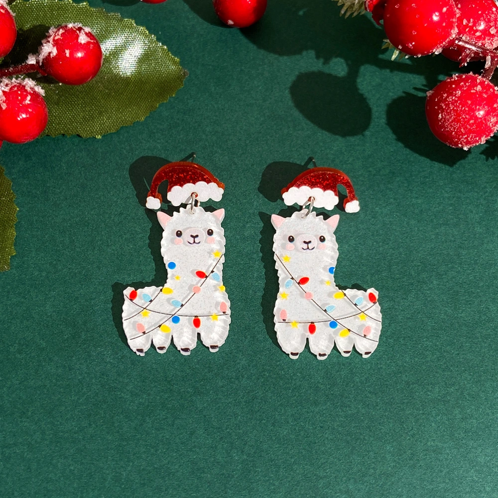 Christmas Tree Stud Earrings Alpaca Earrings