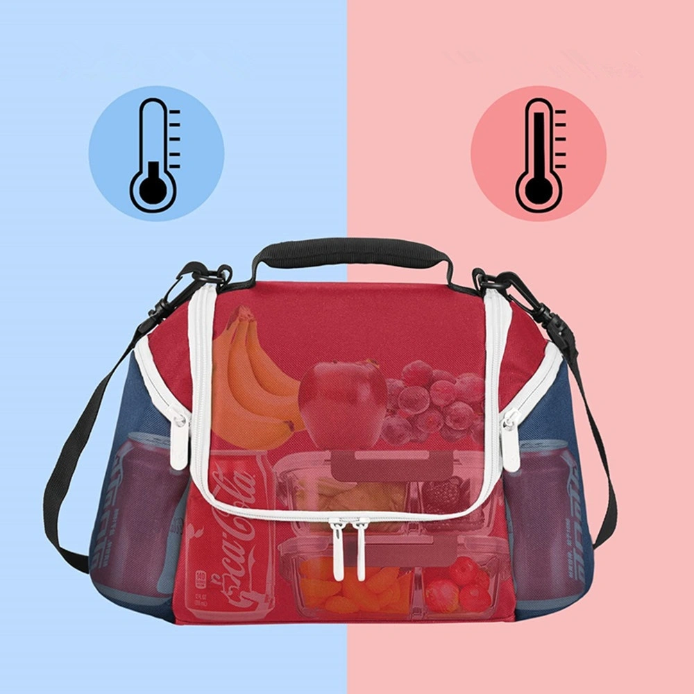 Women's Men's Thermal Insulation Lunch Box Leakproof Heat Insulated Bag Lunch Bag Refrigerated Handbag Red