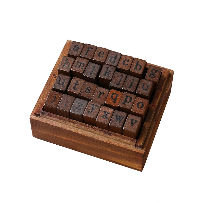 Wooden Vintage Letter Seal Journal Diary Uppercase And Lowercase Numbers