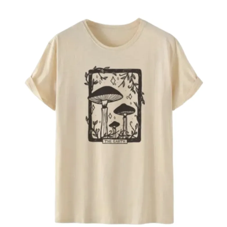Mushroom Tarot Earth Big Size T-shirt