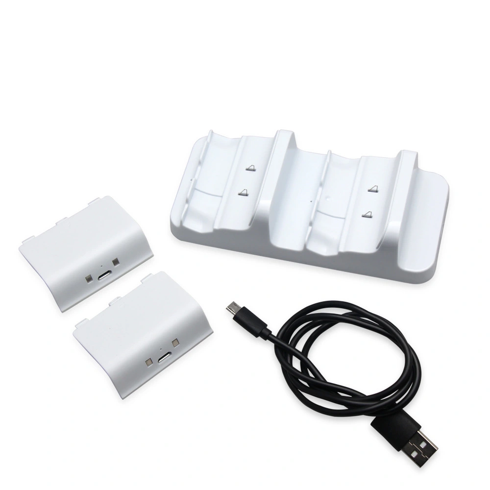 Handle Dual Battery Charger ONE X Dual Battery Charger Set White