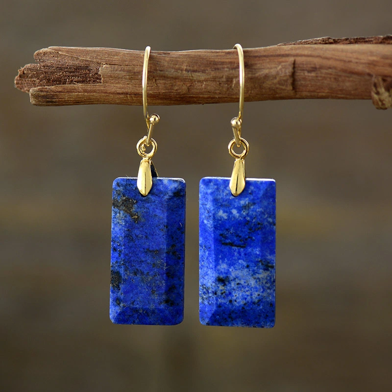 Geometric Elegant New High-end Lapis Pendant Earrings