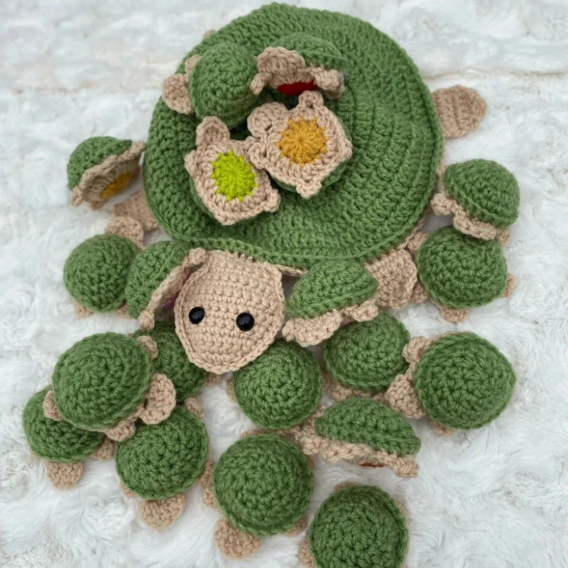 Cute Cartoon Turtle Doll Handmade Knitted Turtle Children's Educational Game