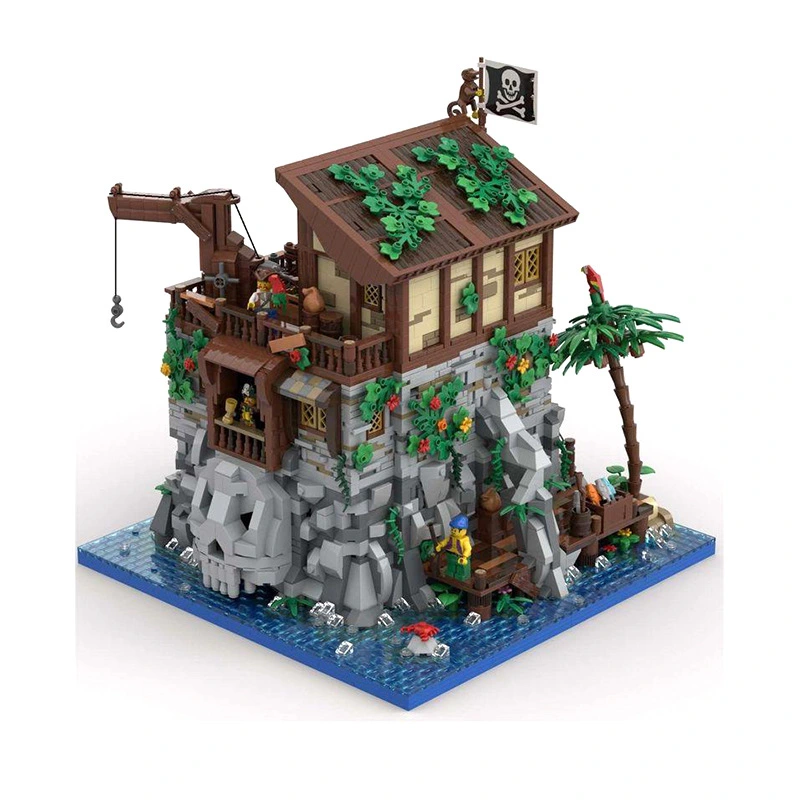 Building Block MOC-105796 Pirate Skull Island And Red Beard House Building Toys