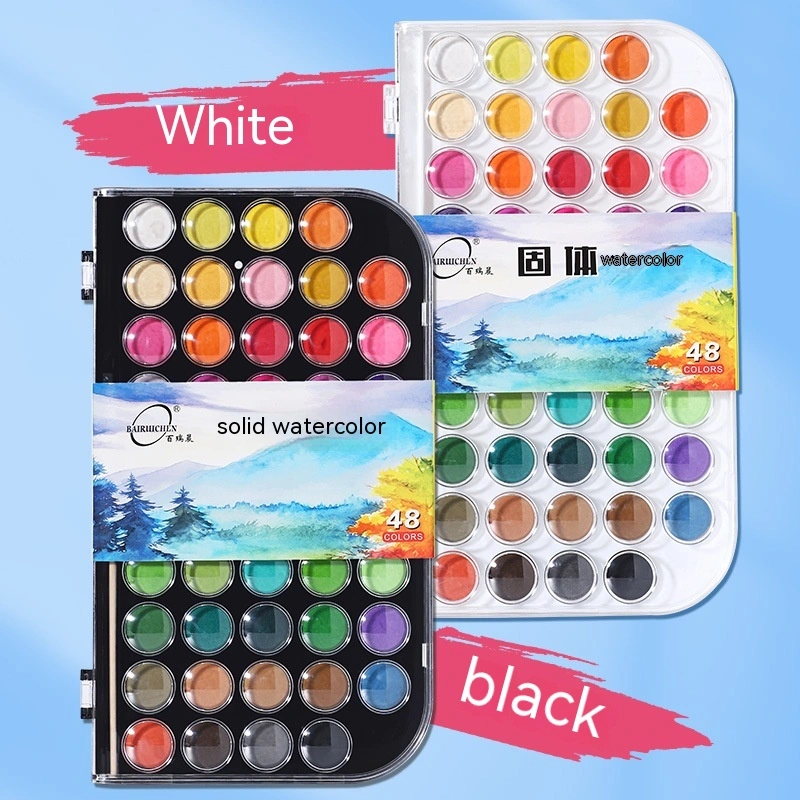 Solid Watercolor Color Box Portable Suit Powder