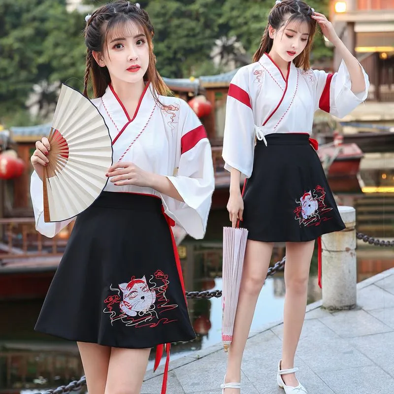 Chinese Style Fairy Simple Top And Skirt Suit