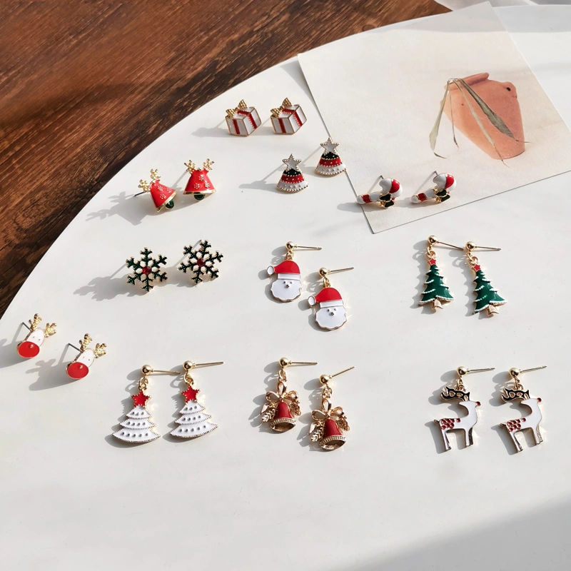 Christmas Snowflake Reindeer Mini Earrings