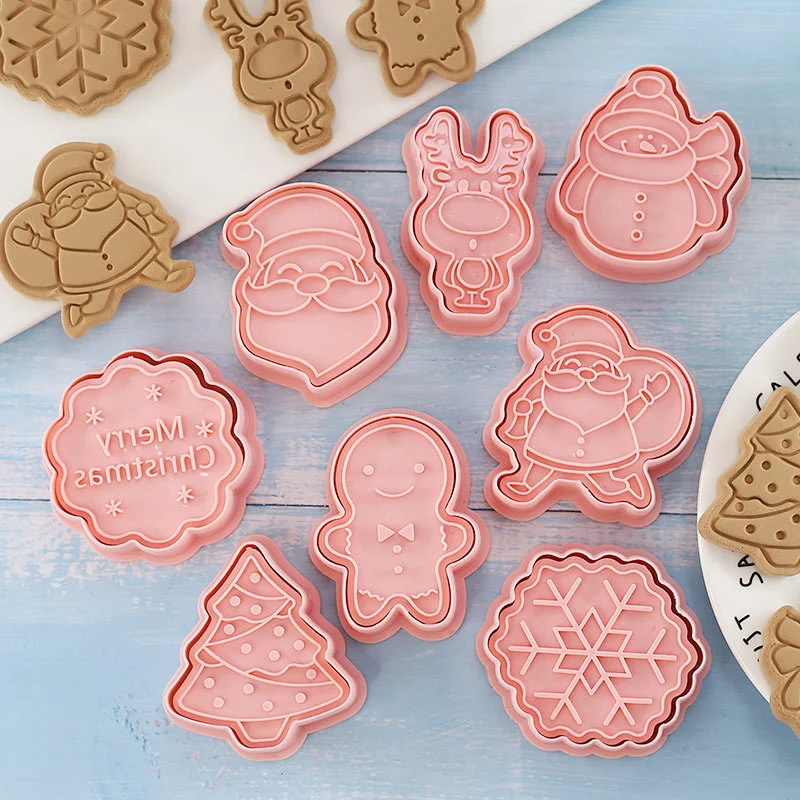 8-piece Set Christmas Cartoon Biscuit Mold