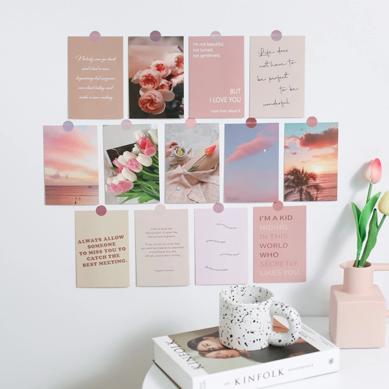 30 PCs Lucky Life Decorative Card Postcard Wall Stickers