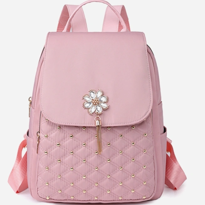 Korean Style Women's Nylon Backpack Fashion Embroidery Thread