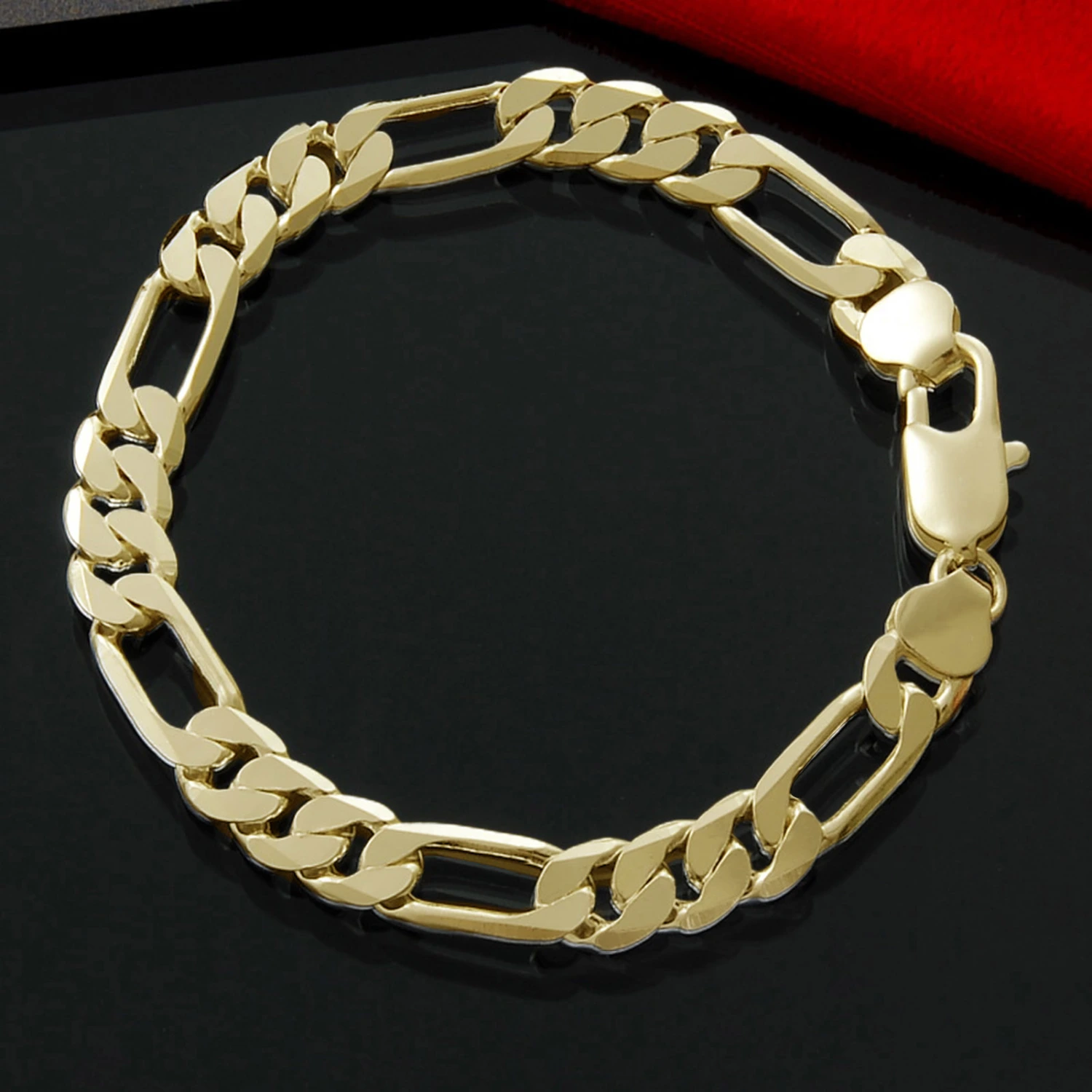Men Bracelet Chain Hip Hop Jewelry Electroplating Bright Luster Bangle Birthday Gifts