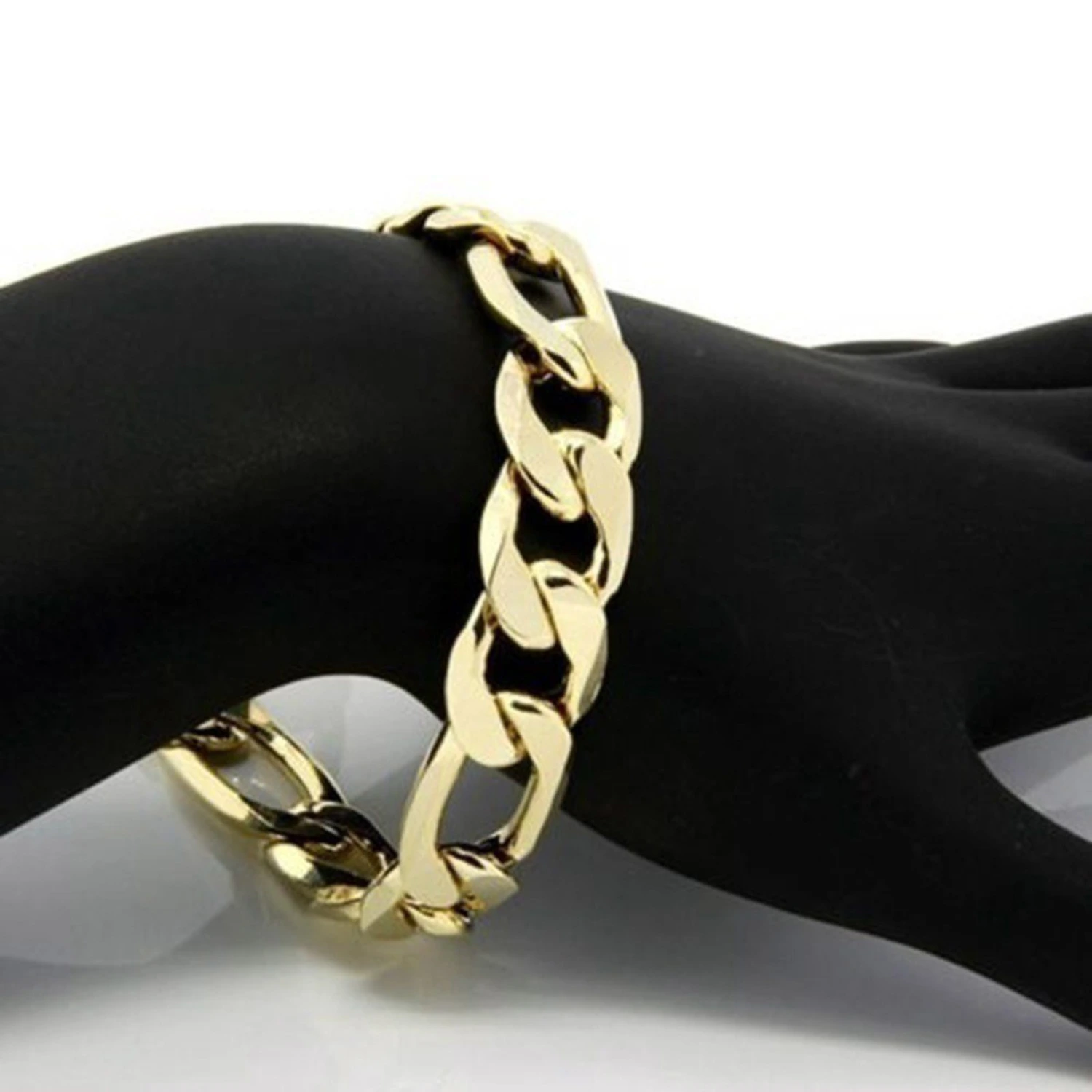 Men Bracelet Chain Hip Hop Jewelry Electroplating Bright Luster Bangle Birthday Gifts