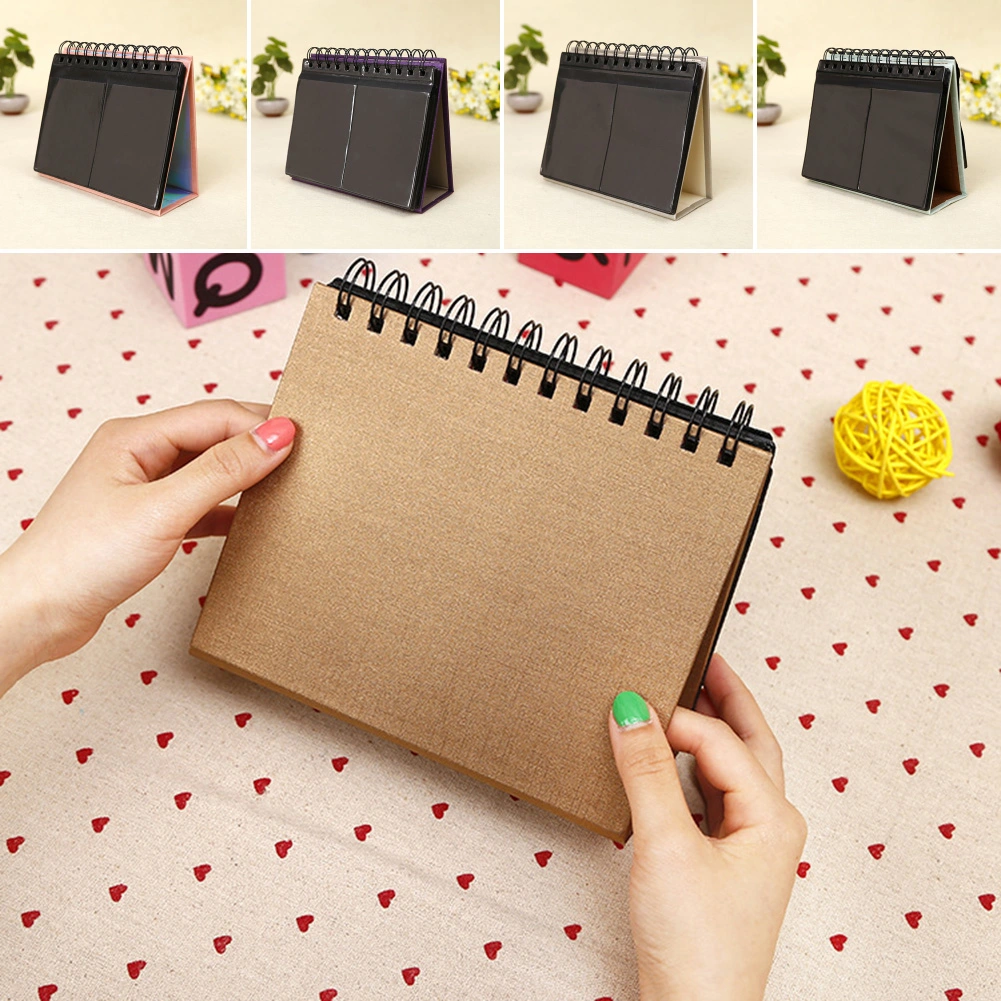 68 Pocket 4 Inch Desktop Calendar Style Paper Photo Album Collection Book Gift