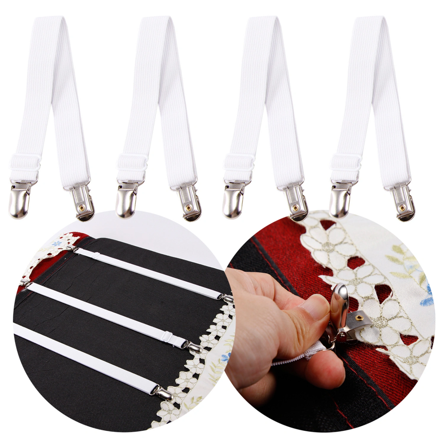 2Pcs Adjustable Elastic Bed Sheet Clips Anti-slip Multipurpose Sofa Cushion Mattress Cover Bed Sheet Straps for Bedroom