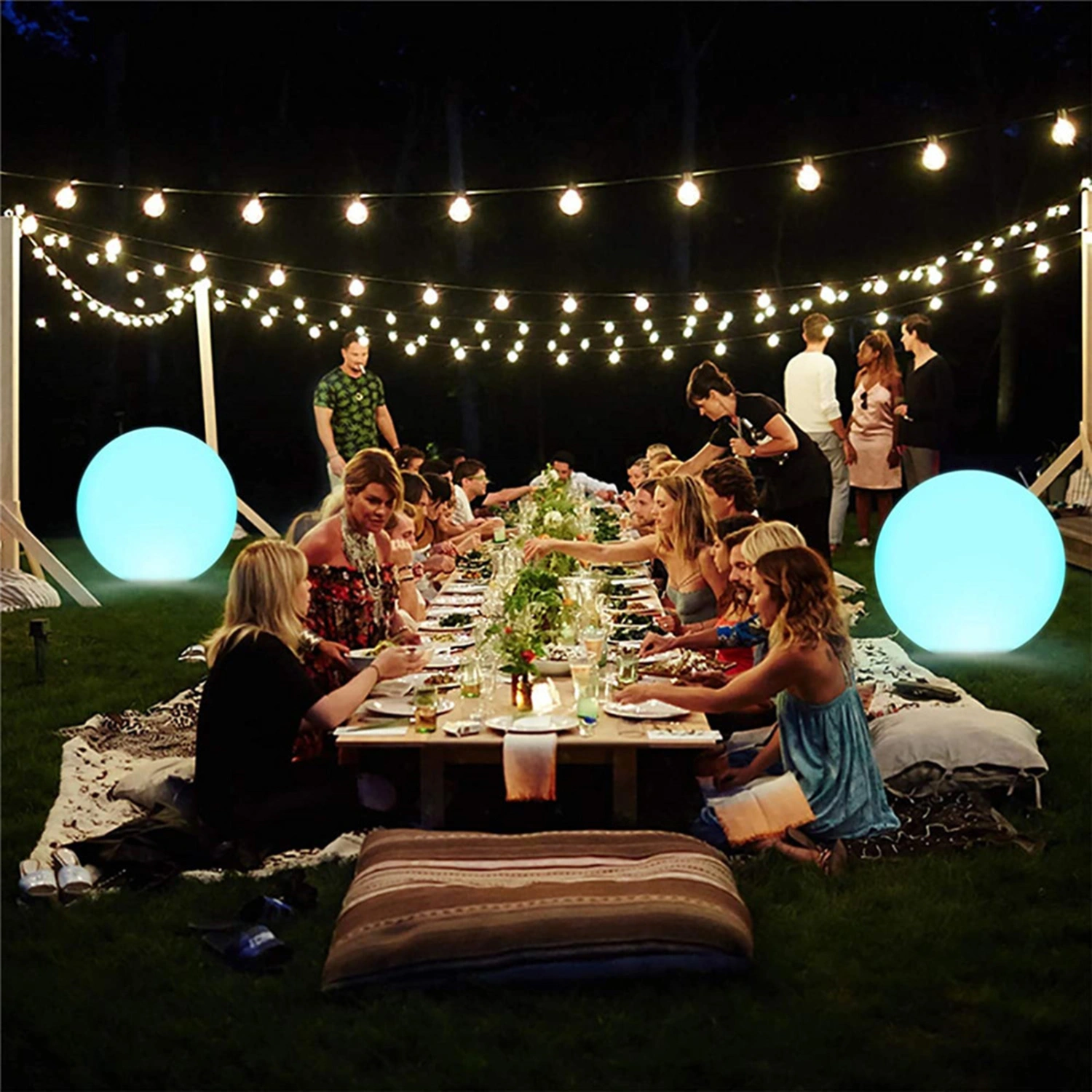 1 Set LED Floating Light Eye-catching Waterproof Inflatable Lightweight Durable Ornamental Attractive Remote Control Ball Light for Party