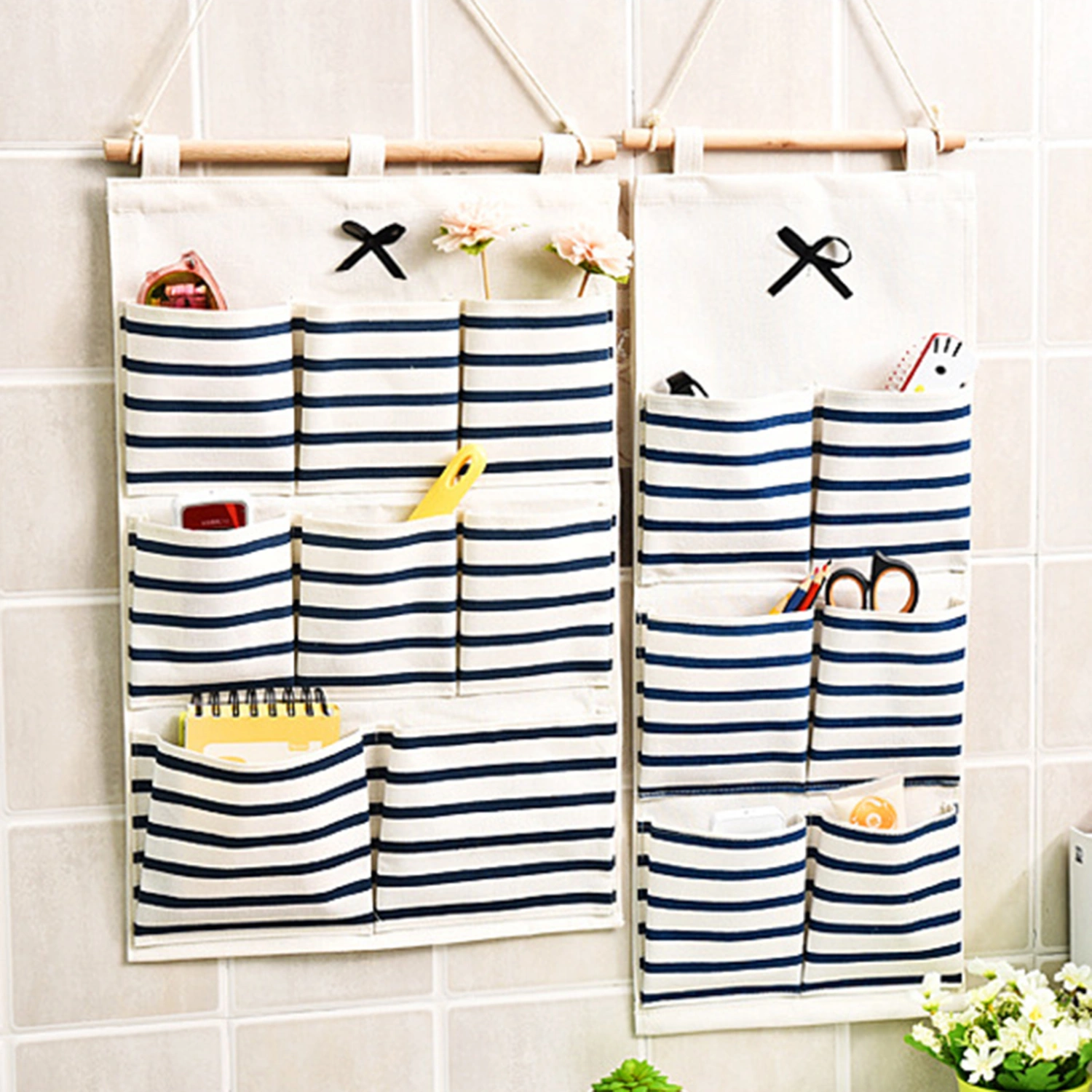 Washable Hanging Storage Bag Large Capacity Space Saving 6/8 Grids Wardrobe Organizer Household Supplies 