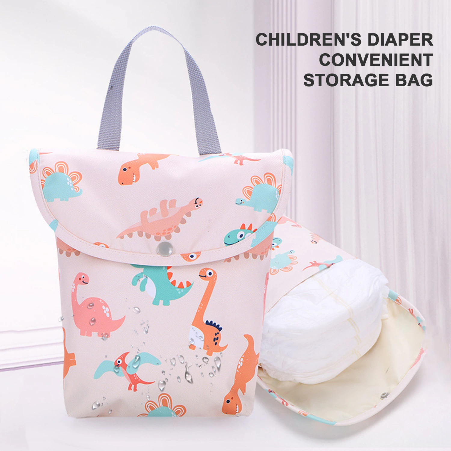 Diaper Bag Large Capacity Delicate Printing Waterproof Multifunctional Baby Diaper Cartoon Organizer for Travel