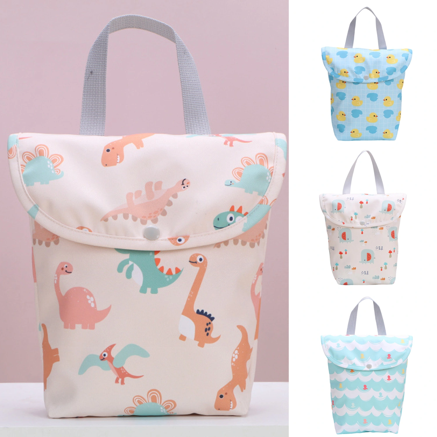 Diaper Bag Large Capacity Delicate Printing Waterproof Multifunctional Baby Diaper Cartoon Organizer for Travel