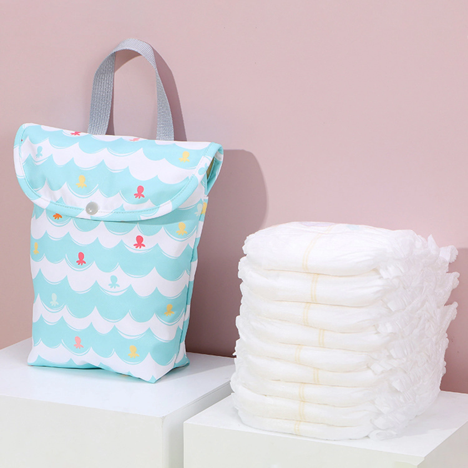 Diaper Bag Large Capacity Delicate Printing Waterproof Multifunctional Baby Diaper Cartoon Organizer for Travel