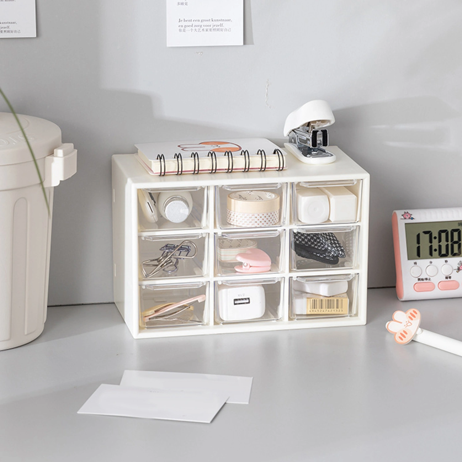 Storage Box High Capacity Dust-proof Transparent 9 Drawers Storage Cabinet Organiser for Bedroom
