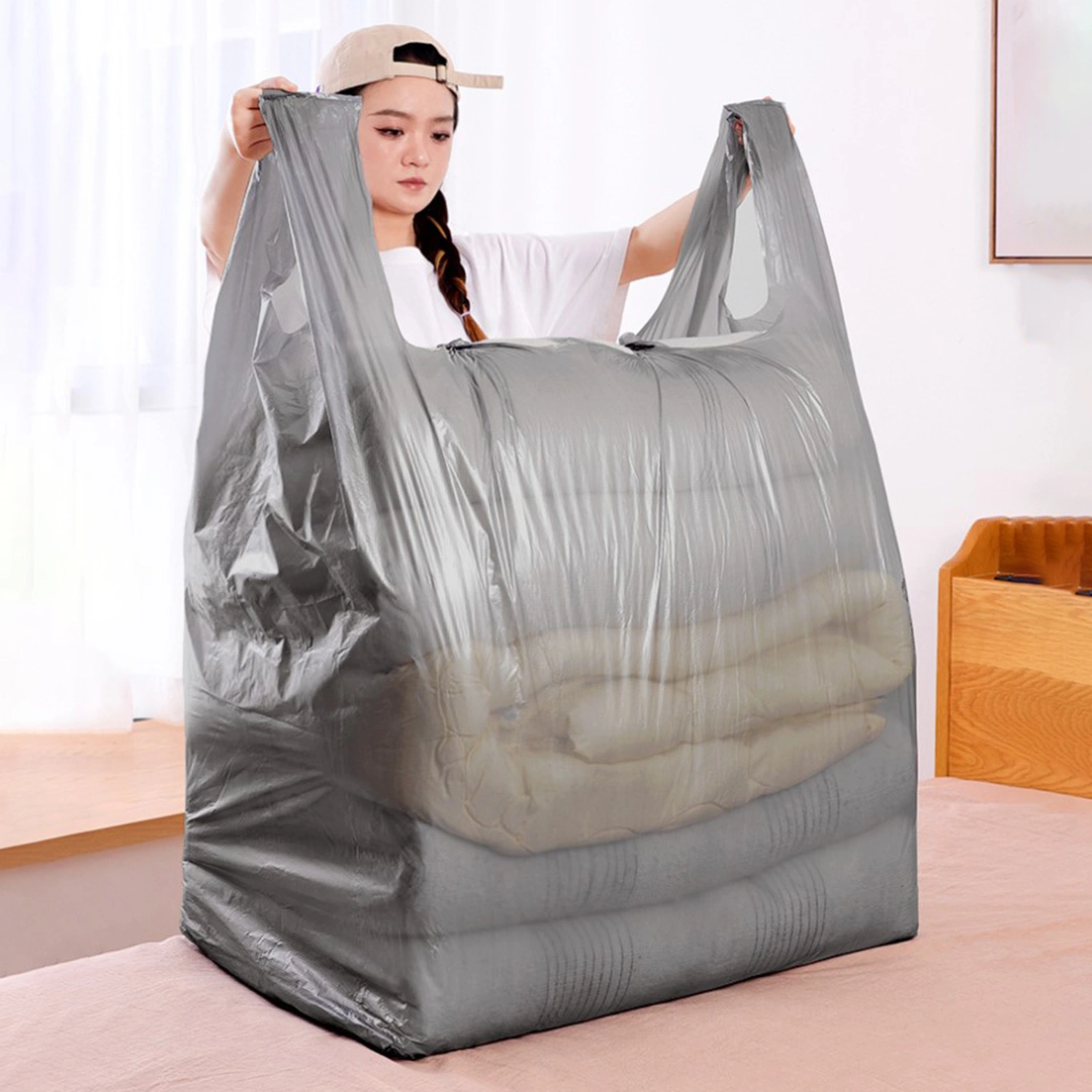 10Pcs Moving Packing Bag Extra-large Moisture-proof Extra Thick HDPE Hand Luggage Clothes Storage Bag for Bedroom