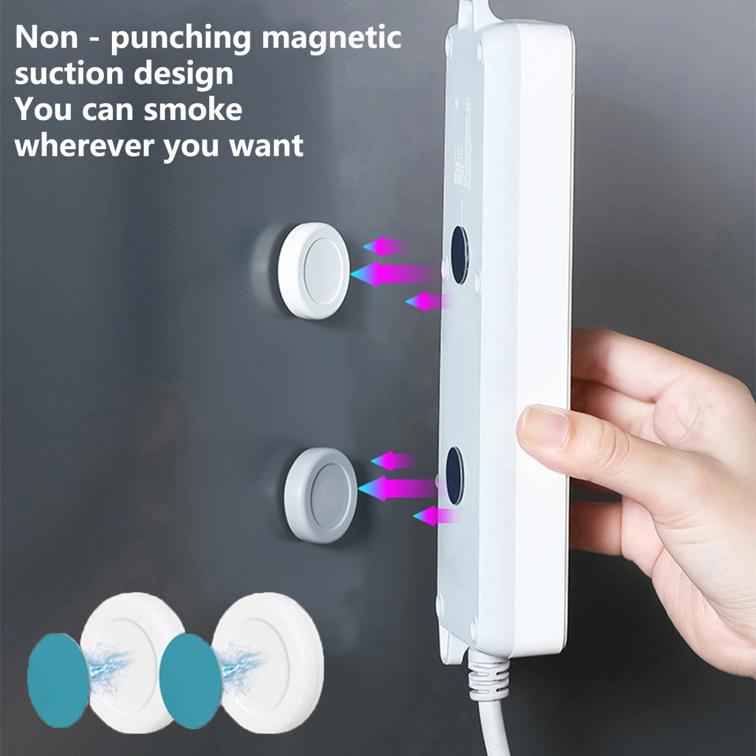 2 Pair Socket Holders Magnetic Wall Mounted Removable Easy Installation Remote Control Organizer Hooks Household Products
