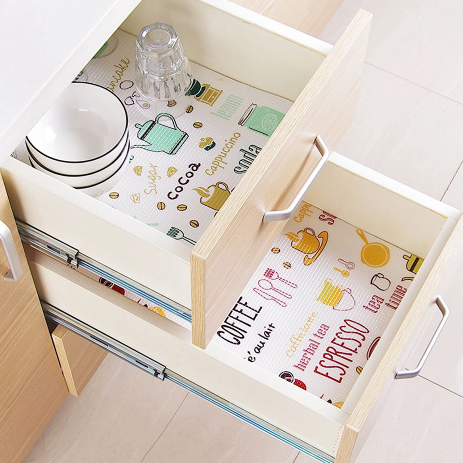 Drawer Liner Non Adhesive Waterproof PET Decorative Easy Clean Shelf Cushion Pad Home Supplies