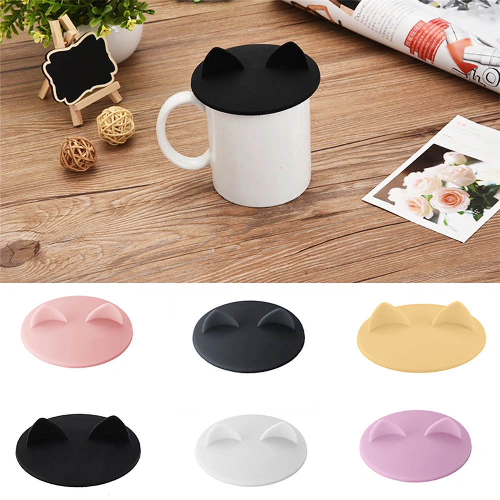 Cup Cover Leakproof Heat Resistant Silicone Cats Ear Seal Cap for Home