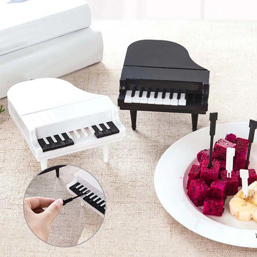 9Pcs Piano Fruit Forks Home Snack Cake Dessert Toothpicks Cutlery Tableware