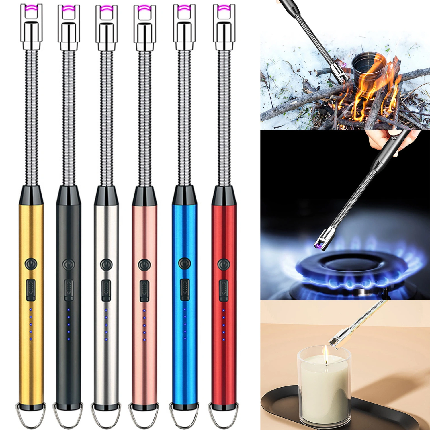 1 Set Electric Igniter USB Charging 360 Degree Rotation Universal Rechargeable Plasma Arc Igniter Kitchen Accessories for Cooking