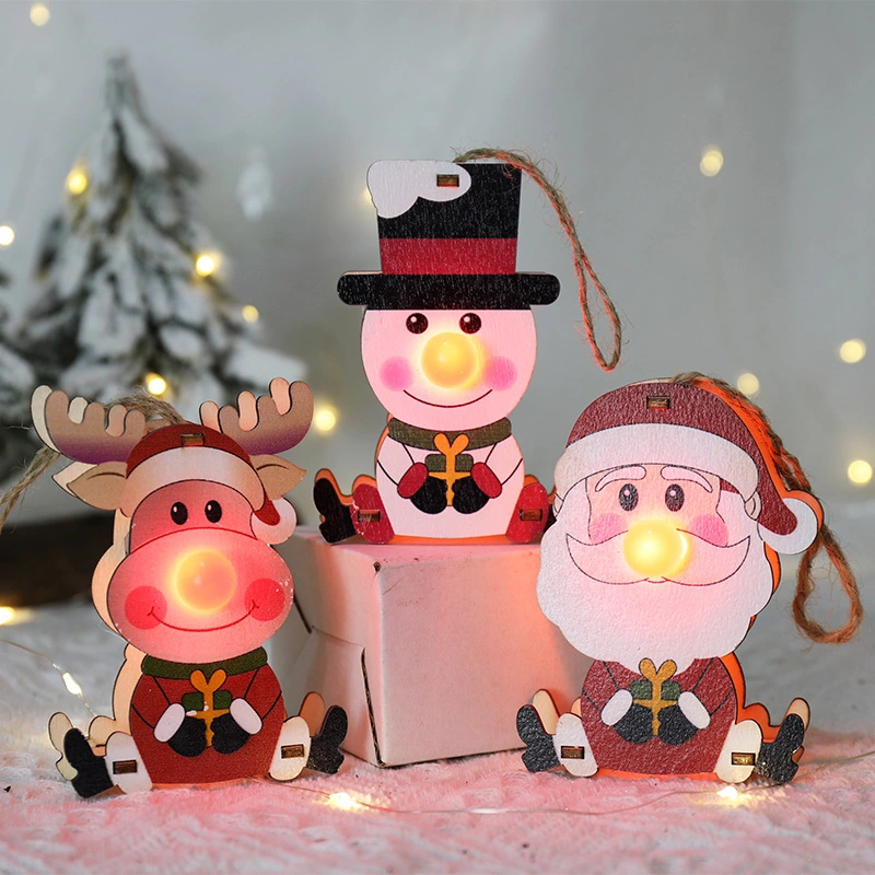 Christmas Decoration Luminous Ornaments Wooden