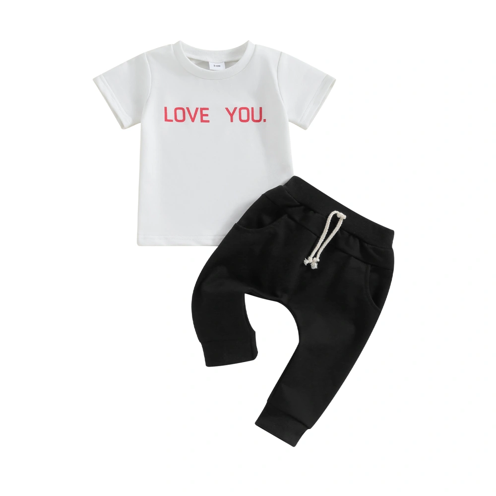 Baby Boys 2 Piece Outfit Summer Letter Print T-Shirt and Pants