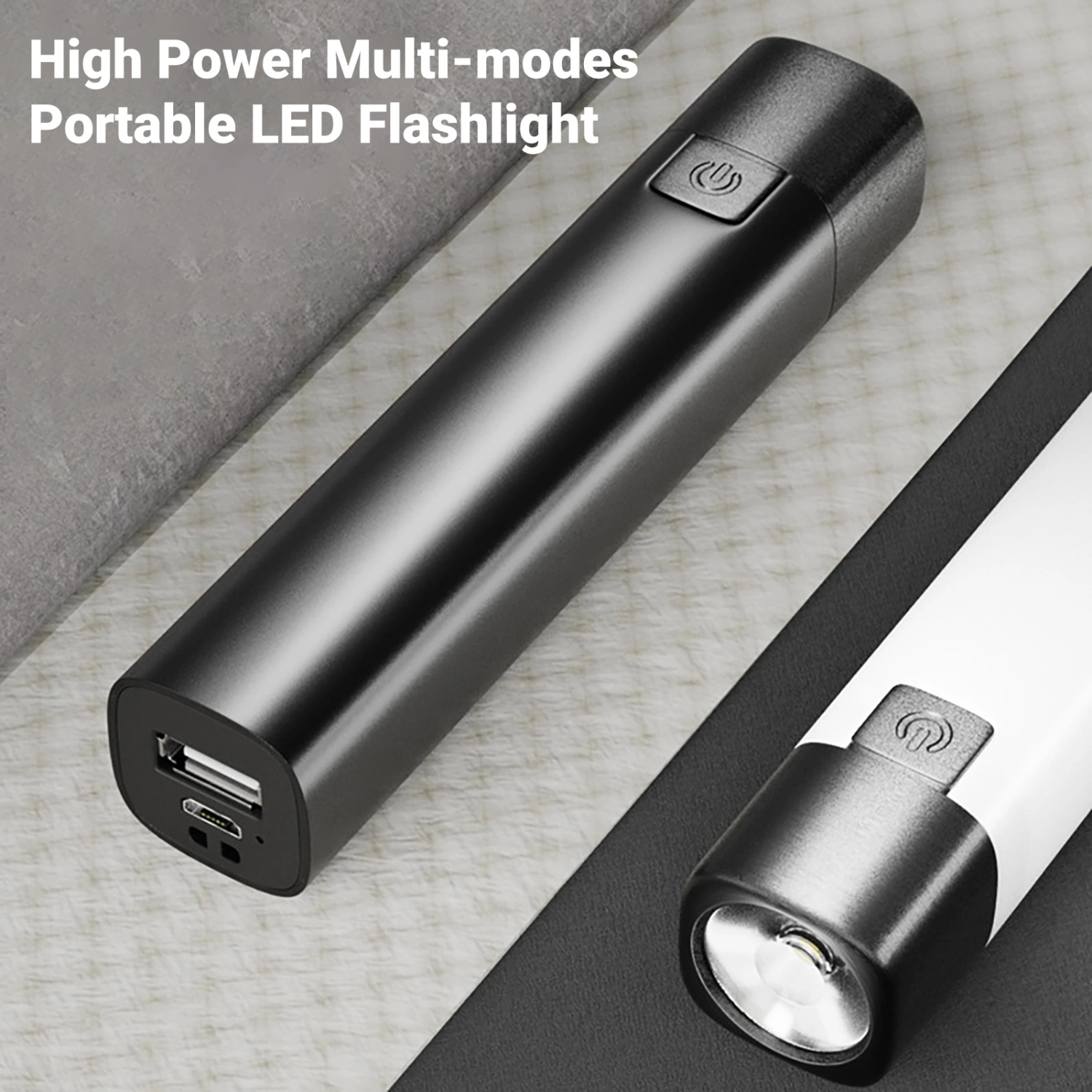 LED Searchlight High Power Multi-modes Portable LED Flashlight Rechargeable Zoom Torch for Camping