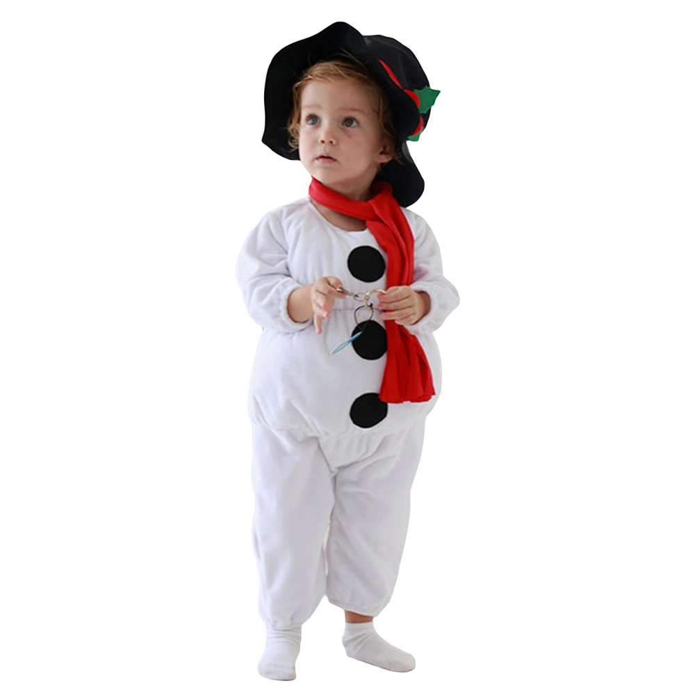 Christmas Baby Snowman Costume, Long Sleeve Jumpsuit with Hat Scarf