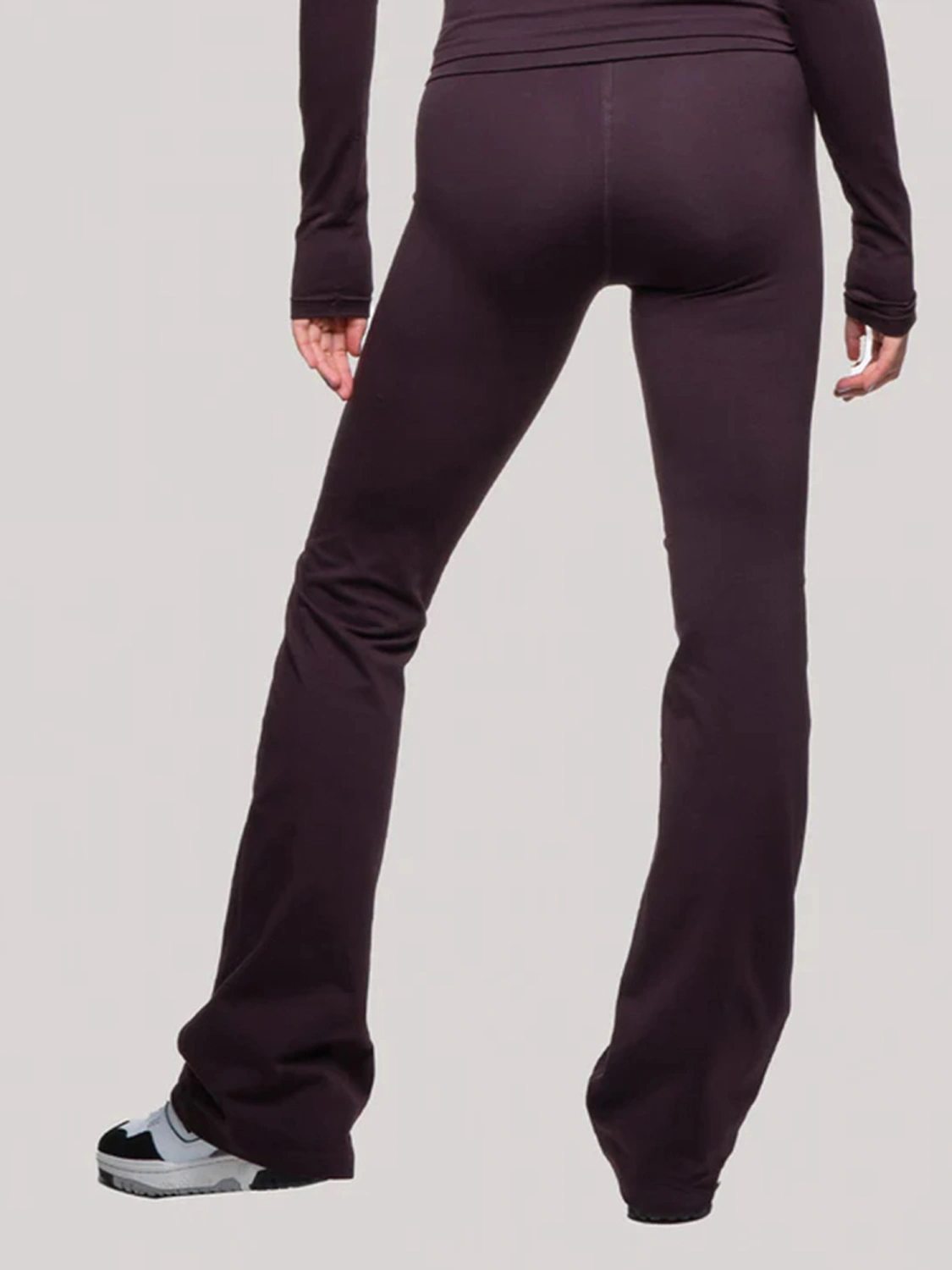 Women High Waist Pants Solid Color Micro-Flared Pants Slim Trousers