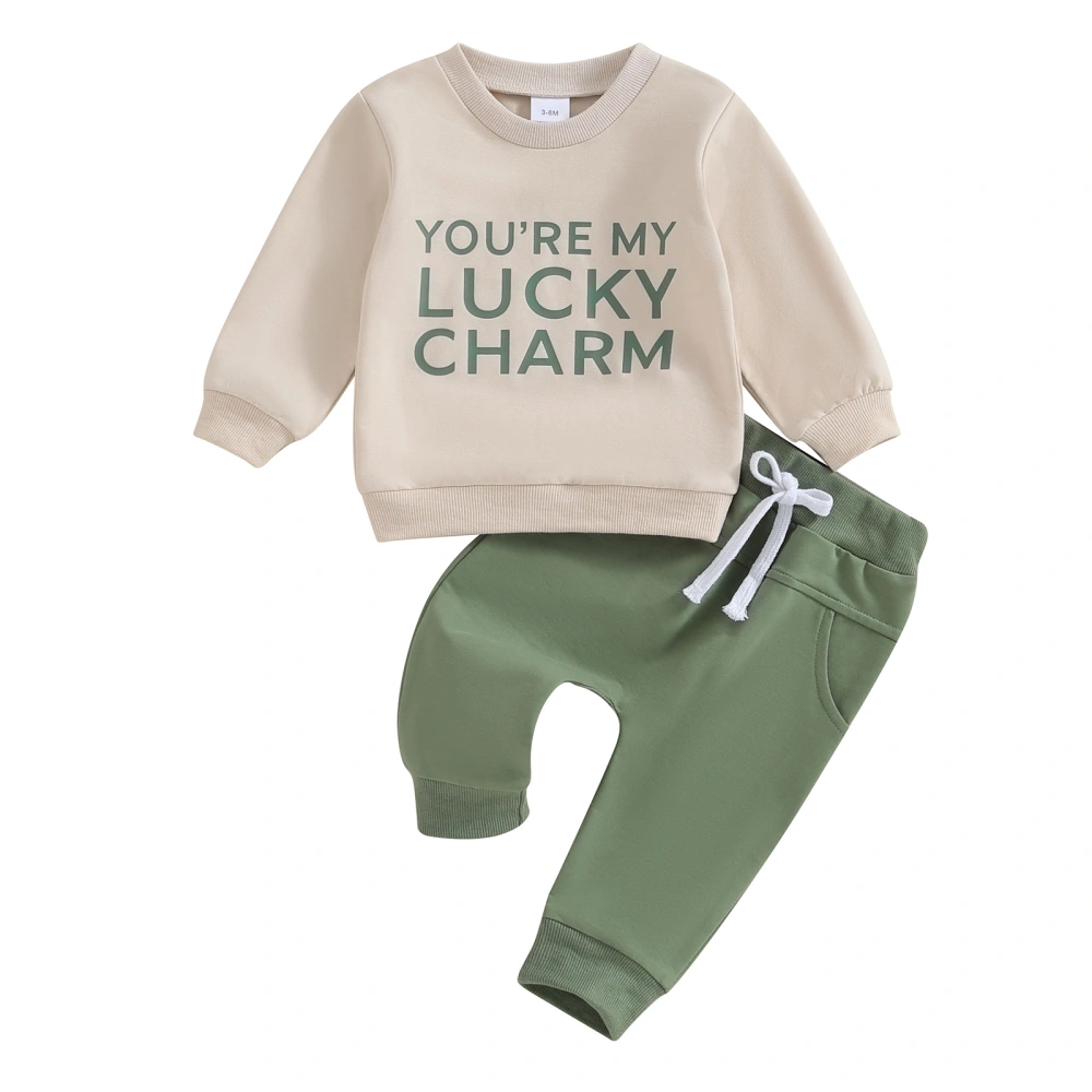 Toddler Boy Autumn Clothes Letter Pattern Long Sleeve Sweatshirt Pants