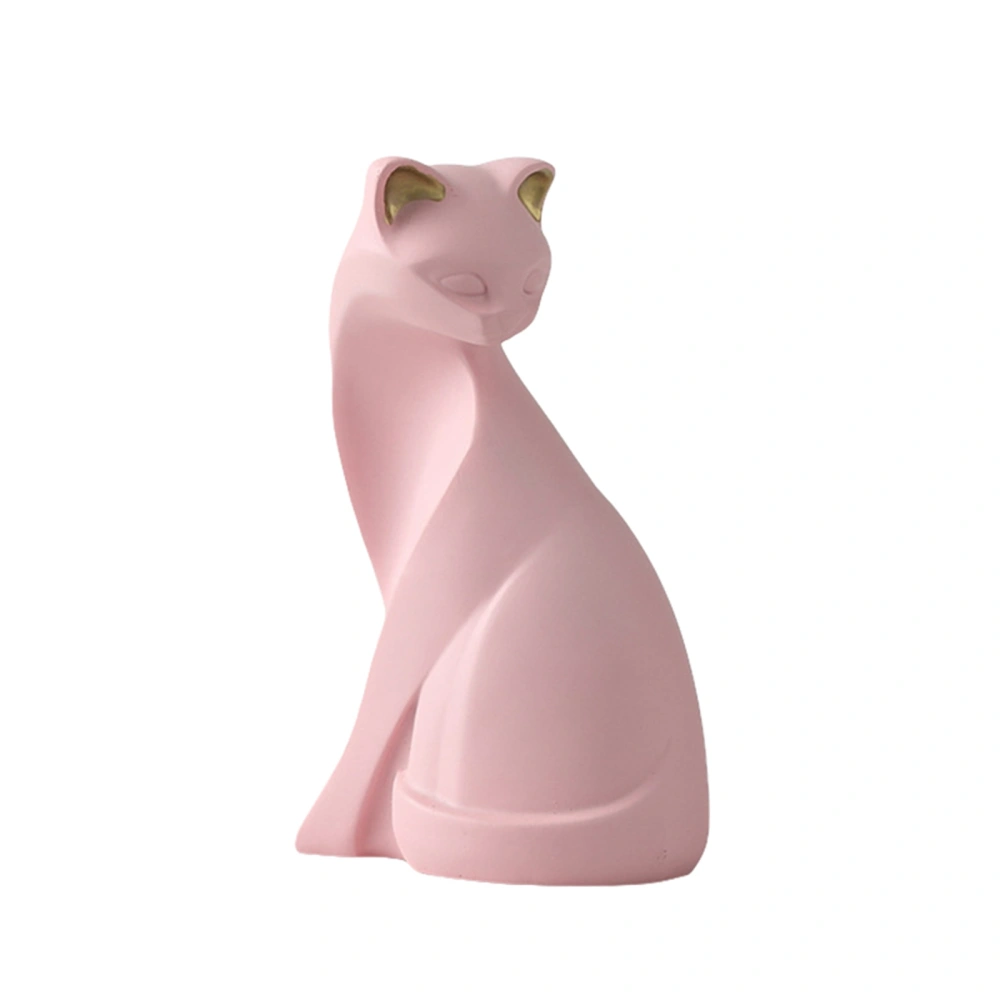 Pink Cat Statues Modern Cat Sculptures Collectible Figurines Ornaments