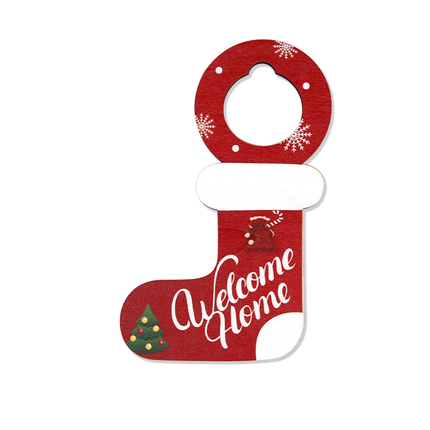 Christmas Door Knob Hanger, Hanging Wooden Door Sign Home Decor
