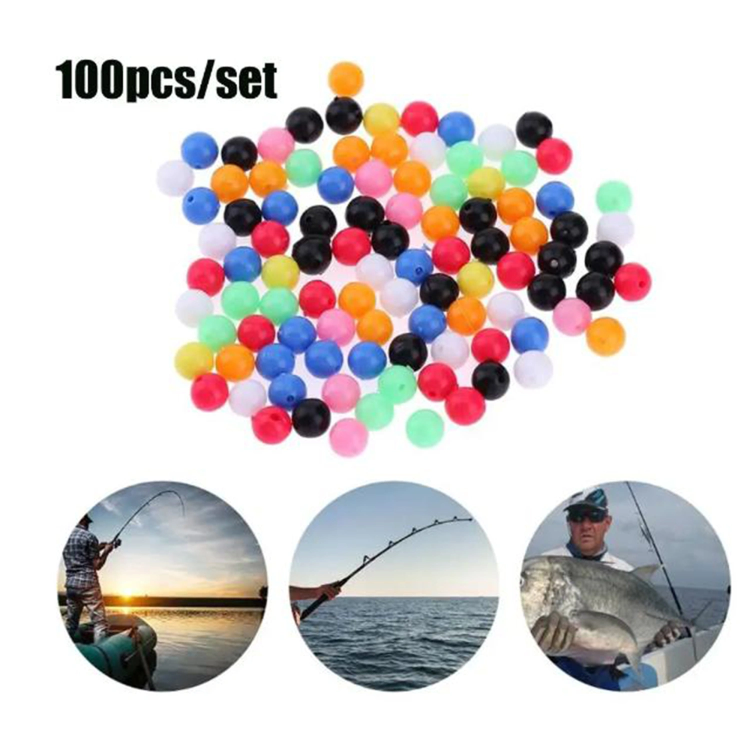 Mixed Color Luminous Beads Round Plastic Rig Beads Fish Tackle