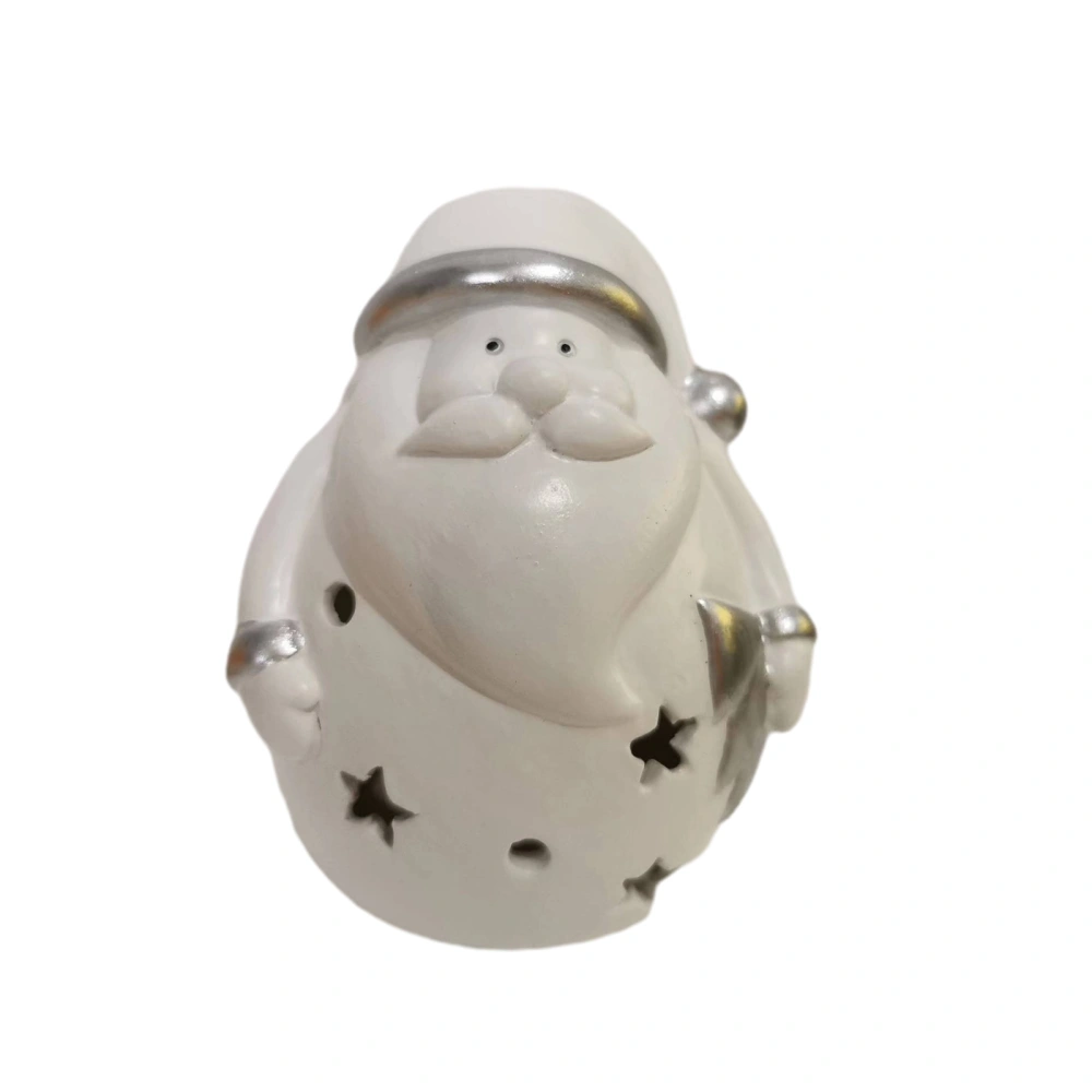 Christmas Desk Ornament Cute Standing Santa Claus Snowman Resin Statue