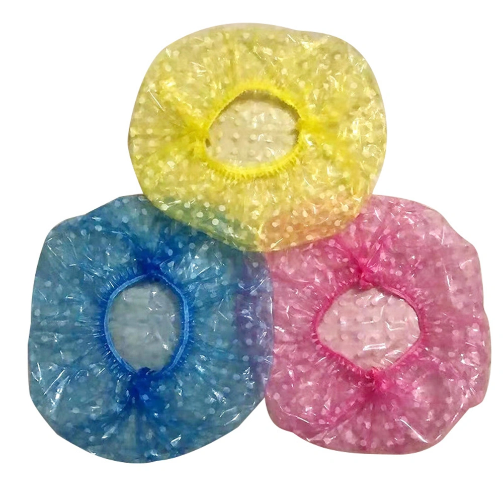 3pcs Disposable Shower Cap, Clear Hair Cap Waterproof Shower Cap