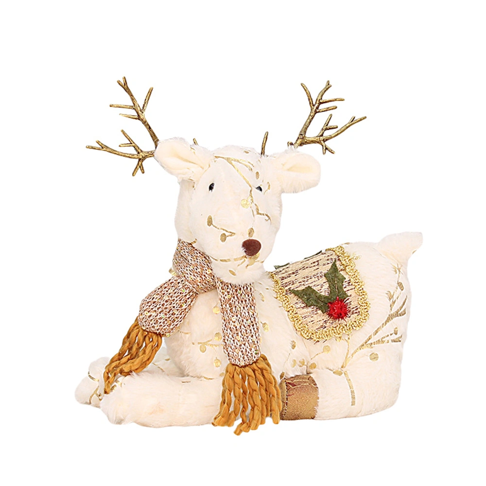 Christmas Elk Ornament, Plush Doll Desktop Decor Home Office Gift