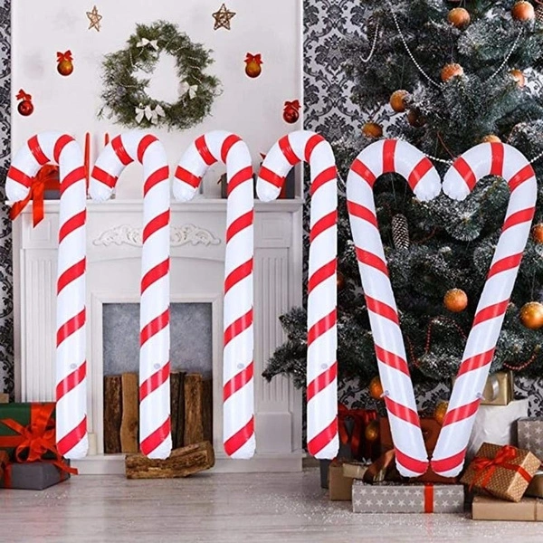 90cm Inflatable Christmas Candy Cane Indoor Outdoor Candy Canes Decor for Xmas Decoration Supplies Navidad