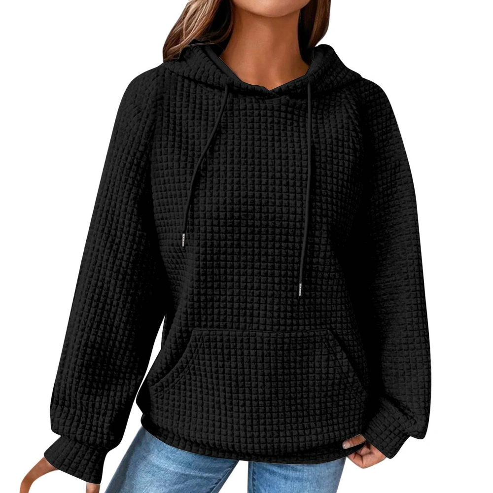 Women Loose Sweatshirts Solid Color Pullovers Hoodies with Pockets