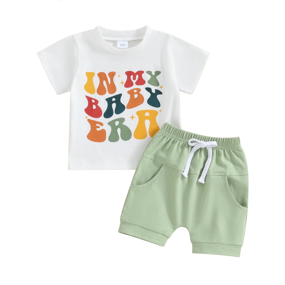 Baby Boy Summer Outfits Short Sleeve Letter Print T-Shirt + Shorts