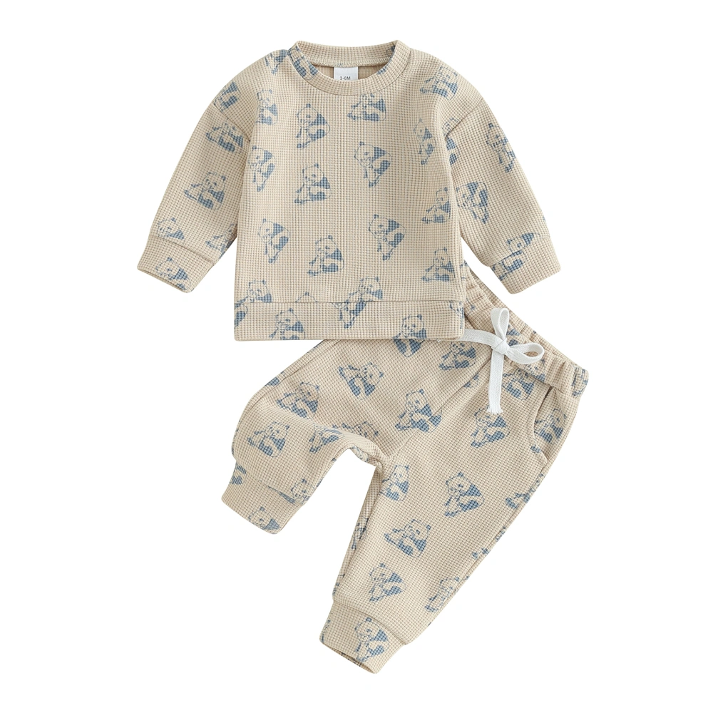 Baby Pants Set, Panda Print Long Sleeve Sweatshirt Sweatpants