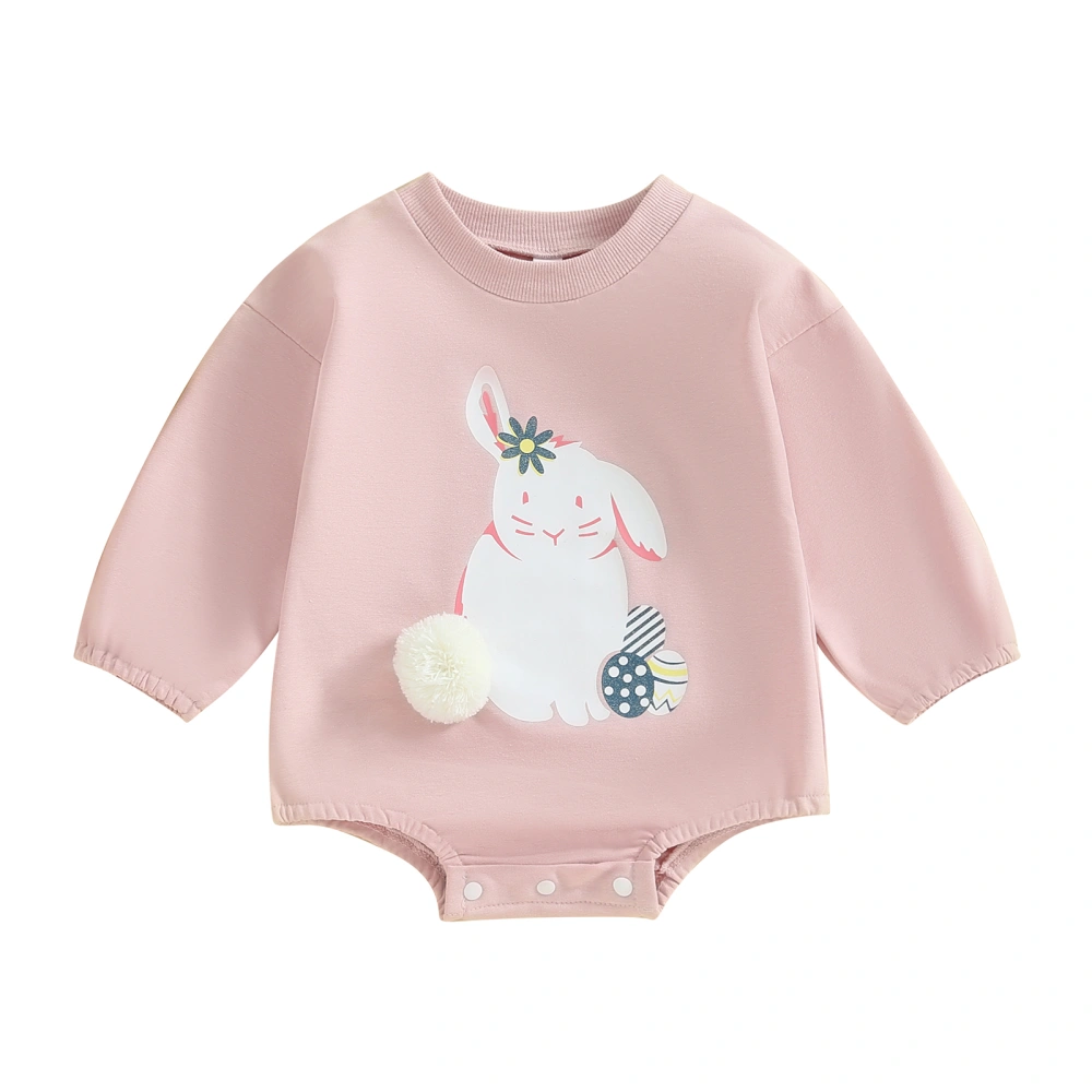 Baby Bubble Romper Spring Long Sleeve Carrot/Easter Egg Print Bodysuit