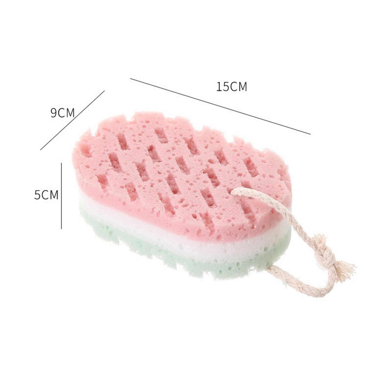 Three Layer Soft Bath Sponge Shower Sponge Gentle Body Sponge